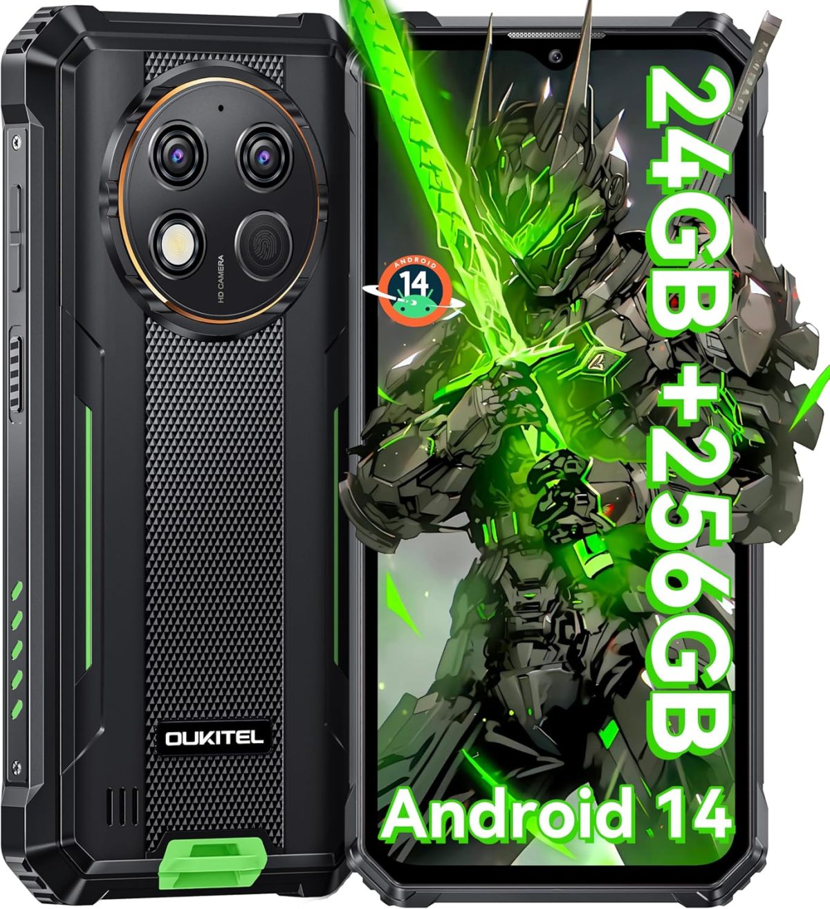 اوكتيل جوال G1 متين غير مقفل - 24+256GB/1TB اندرويد 14 شاشة 6.55 انش HD IP68/IP69K بطارية 10600mAh كاميرا خلفية 48MP مقاوم للماء، بصمة اصبع/شريحتين اتصال/ان اف سي 2025