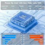 ⁦لابتوب العاب 16 انش من فونيت، لابتوب 2025 ويندوز 11 برو، 8GB RAM 256GB SSD، معالج انتل الجيل 12 N95 (حتى 3.4GHz)، كيبورد باضاءة خلفية، فتح بصمة الاصبع، FHD 1920×1200⁩ - الصورة ⁦2⁩