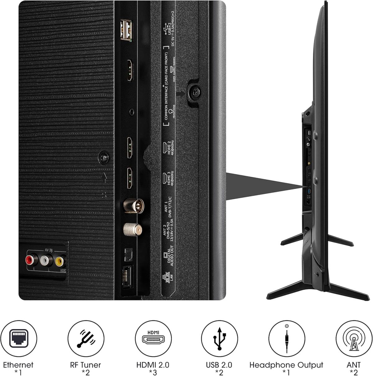 ⁦هايسينس تلفزيون QLED ذكي 50 بوصة E7K مع لون كوانتوم دوت، دولبي فيجن·اتموس، مشاركة للتلفزيون والتحكم الصوتي ووضع اللعب VRR ALLM، وضع رياضي ذكاء اصطناعي، يوتيوب، نتفليكس، شاهد وانغامي، 50E7K (مجدد)⁩ - الصورة ⁦5⁩