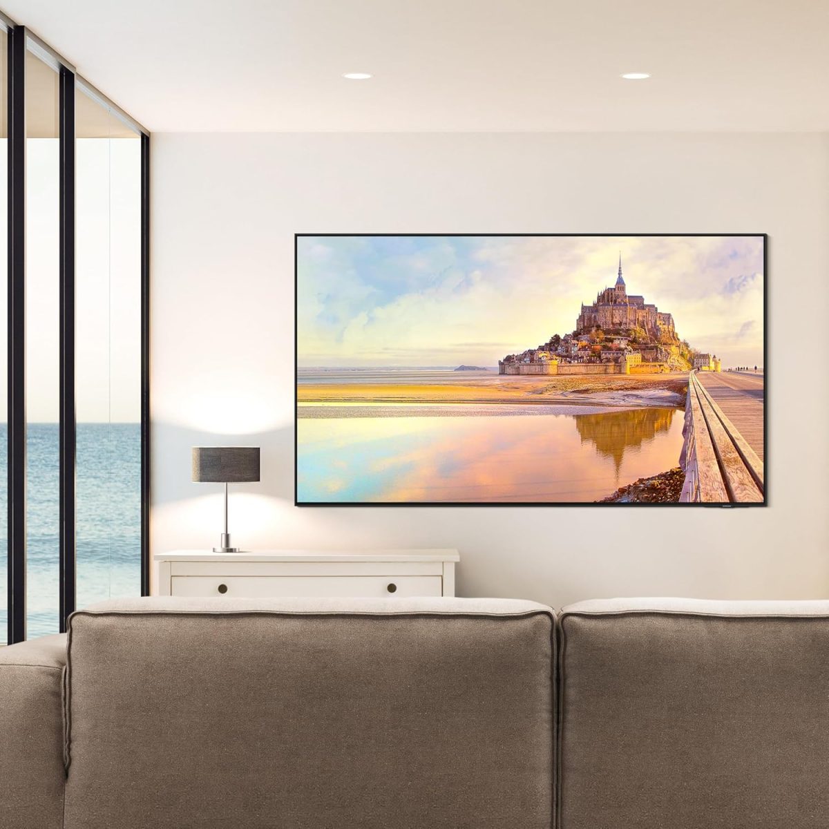 ⁦سامسونج تلفزيون ذكي نيو QLED 4K، QN90D، 55 بوصة، 2024، معالج NQ4 AI الجيل الثاني، تقنية كوانتوم ماتريكس، ترقية 4K بالذكاء الاصطناعي، تلفزيون سامسونج بلس، فضي كربوني، QA55QN90DAUXZN (مجدد)⁩ - الصورة ⁦4⁩
