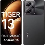 هاتف تايجر 13 5G الذكي 24 (8+16) GB+256GB شاشة 6.67 انش، كاميرا 50MP بالذكاء الاصطناعي 5000mAh ان اف سي