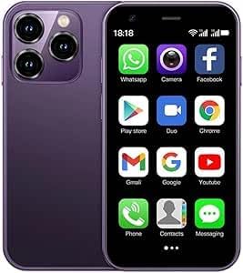 SOYES XS15 Mini smartphone 3G Unlocked 3.0'' Touch Screen 1000mAh Battery Cell Phone 8.1 ultra,2GB+16GB Mobile (PURPLE)