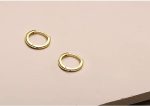 ⁦Minimalist Tiny Small Hoop Earrings for Women Girls 925 Sterling Silver 14K Gold Plated Polished Mini Huggie Hoops Cartilage Cuff Helix Thin Wrap Hypoallergenic Simple Jewelry⁩ - الصورة ⁦4⁩