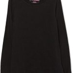 هنس تي شيرت باكمام طويلة للنساء، لون اسود، مقاس L