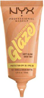 ⁦NYX Professional Makeup Buttermelt Glaze Soft Glow Skin Tint + SPF/FPS 30, Foundation, 12h Wear, Vanilla Bean Butta⁩ - الصورة ⁦5⁩