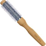 اورورا فرشاة نصف قطرية سيراميك صغيرة فاخرة - 25 ملم: فرشاة شعر دائرية خشبية احترافية للرجال والنساء - فرشاة مشط دوارة صغيرة، فرشاة تجفيف مضادة للكهرباء الساكنة لجميع انواع الشعر، مثالية لتصفيف الشعر