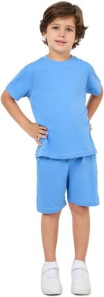 Styli Boys 2111041703 Solid Round Neck T-Shirt & Shorts Set