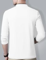⁦AUSK Men's Henley Neck Full Sleeves Regular Fit Cotton T-Shirts (Color-White_Size-M)⁩ - الصورة ⁦2⁩