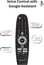 ⁦فيديوكون تلفزيون جوجل الرسمي 4K UHD بدون حواف مقاس 55 بوصة، تلفزيون LED ذكي مع جهاز تحكم عن بعد صوتي، صوت دولبي، بلوتوث، كروم كاست مدمج، DVB-T2/S2، حامل حائط مجاني - E55ELGT1100⁩ - الصورة ⁦5⁩