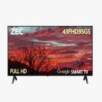 ZEC تلفزيون LED 43FHD95GS، تلفزيون ذكي FHD 109 سم، تلفزيون جوجل، HDMI، USB، صوت دولبي، تنسيقات الصوت/الفيديو الداعمة USB، تباين عالي، DVB T2 / S2، كفاءة فائقة في الطاقة، لون حقيقي