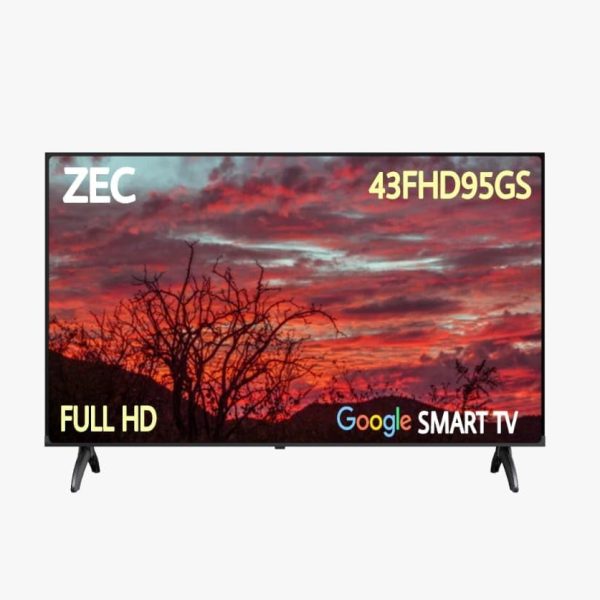 ZEC تلفزيون LED 43FHD95GS، تلفزيون ذكي FHD 109 سم، تلفزيون جوجل، HDMI، USB، صوت دولبي، تنسيقات الصوت/الفيديو الداعمة USB، تباين عالي، DVB T2 / S2، كفاءة فائقة في الطاقة، لون حقيقي