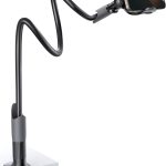 لاميكال حامل جوال على شكل عنق الاوزة للسرير - مشبك تثبيت الهاتف الخلوي، ذراع طويل مرن، حامل علوي للمكتب واللوح الامامي والسرير، لموبايل ايفون 16 برو ماكس، 15 برو ماكس، 14 بلس، 13 ميني و4-7 انش