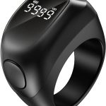 خاتم ذكري ذكي، 18 ملم 20 ملم 22 ملم، عداد تسبيح رقمي مع شاشة LED، تذكير بتوقيت الصلاة الاسلامية قابل لاعادة الشحن