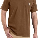 كارهارت تي شيرت رجالي مريح ثقيل الوزن بأكمام قصيرة وجيب