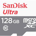 سانديسك بطاقة ذاكرة الترا microSDXC UHS-I فئة 10 سعة 128 جيجابايت بسرعة 100 ميجابايت/ثانية SDSQUNR-128G-GN6MN
