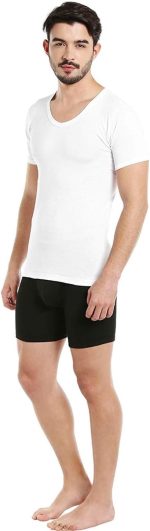 ⁦BYC قميص داخلي ايروكول للرجال (رقبة على شكل حرف V) - ابيض (5XL)⁩ - الصورة ⁦3⁩