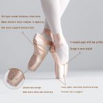 ⁦OPASDH Ballet Pointe Shoes Soft Satin And Canvas Dance Shoes,with Sewed Ribbon For Girls Womens(recommended To Choose One Size Up)⁩ - الصورة ⁦6⁩