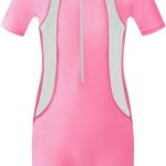 زي سباحة للاولاد والبنات من ووديوي، بدلة سباحة من قطعة واحدة للاطفال، بدلة سباحة محتشمة باكمام قصيرة للاطفال من سن 3-12 سنة