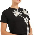 تيشيرت بقصة عادية مزين بالزهور للنساء من ستايلي