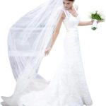 ذا وايت شوب طرحة كاتدرائية للزفاف بطول 250 سم، طرحة زفاف طويلة من التل الناعم (عاجي)