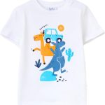 OVS تيشرت قطن مطبوع للاولاد 2060906 - ابيض