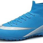 روسيكلو حذاء كرة قدم للرجال والنساء، حذاء كرة قدم برقبة عالية للرجال والنساء، حذاء كرة قدم رياضي احترافي باطراف مدببة للاماكن الخارجية والداخلية، حذاء تدريب برباط