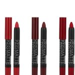 مجموعة اقلام تحديد الشفاه من نالاكال دي ان ام مكونة من 3 قطع بلون احمر ياقوتي داكن غير لامع واحمر شفاه سائل ستاي اون