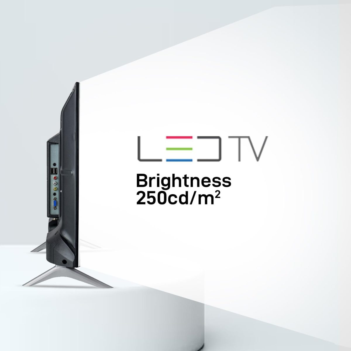 ⁦جيباس تلفزيون LED رفيع GLED3201EHD مقاس 32 بوصة مع جهاز تحكم عن بعد ومنافذ HDMI وUSB ووضع ايه في ومقبس موبايل ومدخل صوت للكمبيوتر ومنفذ VGA وتقنية توفير الطاقة وصوت ديناميكي وكفالة لمدة عام من الشركة⁩ - الصورة ⁦6⁩