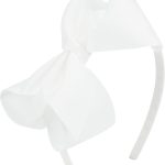 ميدي شريط راس عصري لطيف بلون ابيض للبنات الصغار بعمر 3 سنوات، شريط راس من الحرير المضلع للفتيات الصغيرات للارتداء الكاجوال وتزيين فستان الحفلات