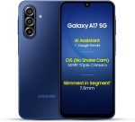 سامسونج جوال جالكسي A17 5G ازرق (ذاكرة RAM 6GB / تخزين 128GB) اندرويد | مع شاحن | 6 تحديثات لنظام التشغيل وشاشة كبيرة وكاميرا 50MP OIS | اصدار انديان فيرسون
