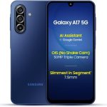 سامسونج جوال جالكسي A17 5G ازرق (ذاكرة RAM 6GB / تخزين 128GB) اندرويد | مع شاحن | 6 تحديثات لنظام التشغيل وشاشة كبيرة وكاميرا 50MP OIS | اصدار انديان فيرسون