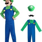 جورونب زي سباك للاطفال من ام اند ال سوبر براذرز التنكري، ازياء تنكرية للهالوين مع قبعة وشارب