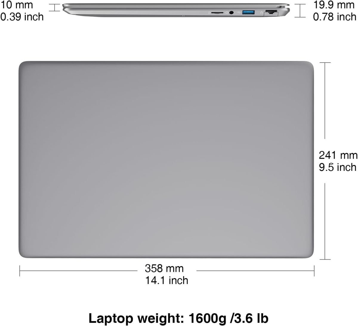 ⁦لابتوب ايكوهيرو ويندوز 11 بشاشة 15.6 انش FHD (1920×1080) IPS، انتل كور i3-5005U، ذاكرة RAM 16GB وSSD 512GB، واي فاي 2.4G/5G، بلوتوث 5.0 وار جيه 45، وظائف بالكامل، نوع C، سبيس⁩ - الصورة ⁦8⁩