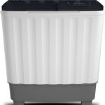 هيتاشي غسالة بحوض مزدوج 10.5 كجم، غسالة تحميل علوي مع سعة تجفيف نصف اوتوماتيكية و8 كغم، سرعة دوران قصوى (دورة في الدقيقة) 1350، تجفيف بالهواء، لوح غسيل سهل التحكم واساور الأكمام، ابيض/رمادي ميركوري