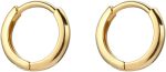 Minimalist Tiny Small Hoop Earrings for Women Girls 925 Sterling Silver 14K Gold Plated Polished Mini Huggie Hoops Cartilage Cuff Helix Thin Wrap Hypoallergenic Simple Jewelry