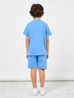 ⁦Styli Boys 2111041703 Solid Round Neck T-Shirt & Shorts Set⁩ - الصورة ⁦4⁩