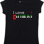 تي شيرت بعبارة I Love Dubai Statement من يلا ستريت - تي شيرت لطيف ومريح للبنات مع رسومات على شكل قلب