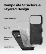 ⁦Ringke Silicone Magnetic Compatible with iPhone 17 Pro Max Case Back Cover Strong Magnet [3-Layer Liquid Silicone] Long Lasting Silky Feel Anti-Fingerprint - Black⁩ - الصورة ⁦7⁩