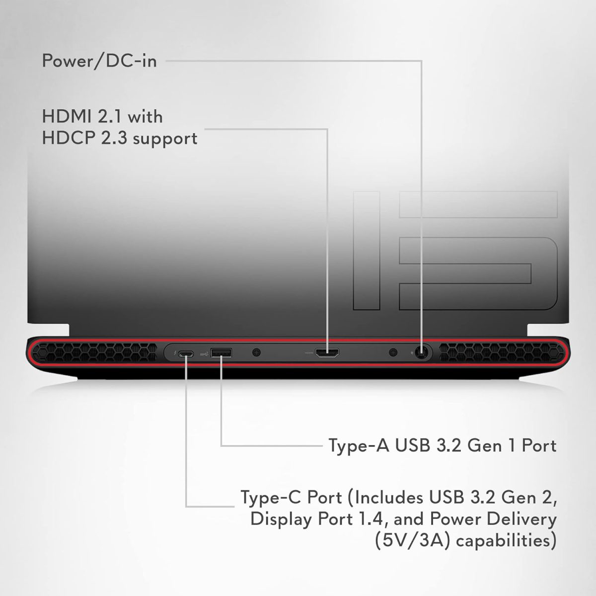 ⁦الينوير لابتوب العاب m15 R7 15.6 انش QHD (2560x1440) 240Hz، AMD رايزن 9 6900HX، 32GB DDR5، 1TB SSD، RTX 3070Ti، HDMI، واي فاي، كاميرا ويب، ويندوز 11، بريميوم لمدة عام + خدمات ترحيل 6 اشهر- اسود⁩ - الصورة ⁦12⁩