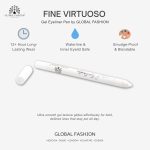 ⁦قلم تحديد عيون جل مقاوم للماء بطرف ملتف دقيق 0.2 ملم، كاجال مقاوم للتلطخ، لمسة نهائية غير لامعة، يدوم لمدة 12 ساعة، نباتي وامن على العدسات اللاصقة، عيون حساسة (8 - ابيض)⁩ - الصورة ⁦4⁩