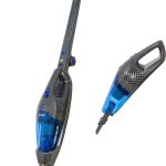 راسل هوبز مكنسة كهربائية لاسلكية عمودية بدون كيس 2 في 1 بلون رمادي وازرق بقدرة 600 واط واعدادين للسرعة ووقت تشغيل 60 دقيقة، للسجاد والارضيات الصلبة مع اداة تنظيف الشقوق والفرشاة، ضمان لمدة عامين