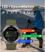 ⁦ساعة ذكية للاتصالات من تيلوكس اكتيفكس، شاشة اموليد 1.4 انش، شريطين (ستانلس ستيل وسيكون) مساعد صوتي بالذكاء الاصطناعي، تتبع النوم، اكثر من 100 وضع، مقاومة للماء IP67، بطارية تدوم 10 ايام، تطبيق اندرويد⁩ - الصورة ⁦6⁩