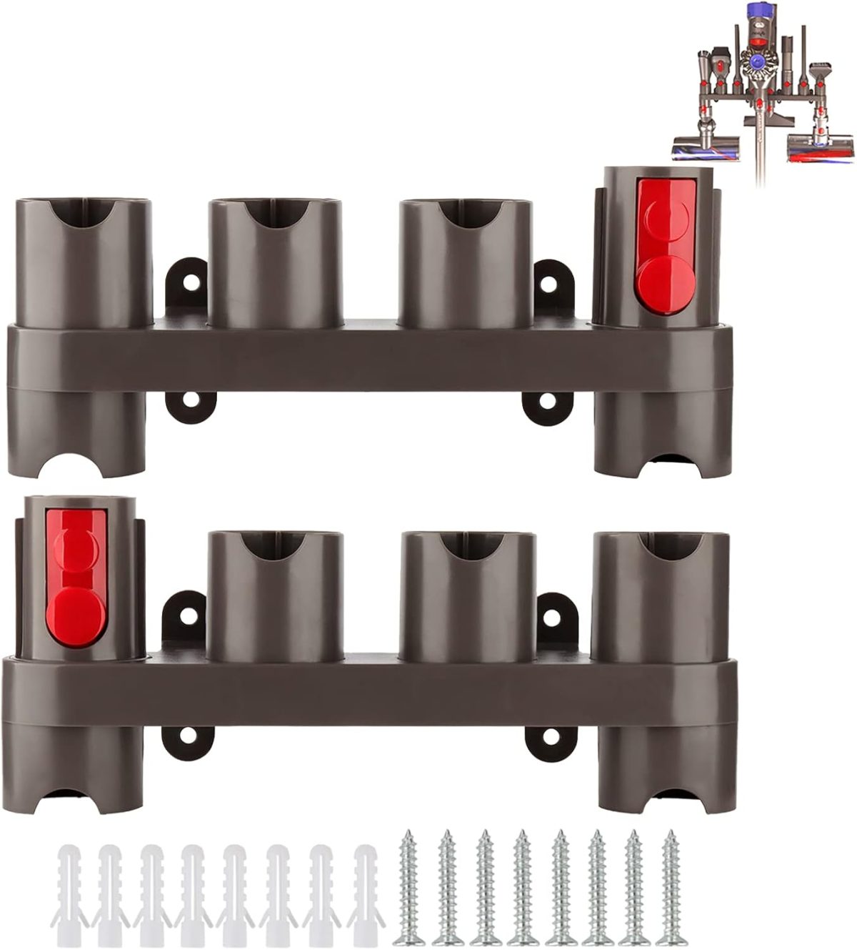 ⁦بولينكيه منظم ملحقات محطة الإرساء لمكنسة دايسون V15 V7 V8 V10 V11 SV10 SV11 (عبوتان، 10 محولات تخزين)⁩ - الصورة ⁦8⁩