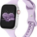 سوار رفيع رفيع متوافق مع ساعة ابل 38 ملم 40 ملم 41 ملم 42 ملم 44 ملم 45 ملم 46 ملم 49 ملم، سوار معصم رياضي بديل من السيليكون لسلسلة اي ووتش 10/9/8/7/6/5/4/3/2/1 الترا اس اي للنساء والرجال، ارجواني