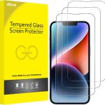 جيتك شاشة حماية بتغطية كاملة لموبايل ايفون 16e 2025، ايفون 14 6.1 بوصة، طبقة من الزجاج المقوى بدرجة صلابة 9، شفافة HD، عبوة من 3 قطع