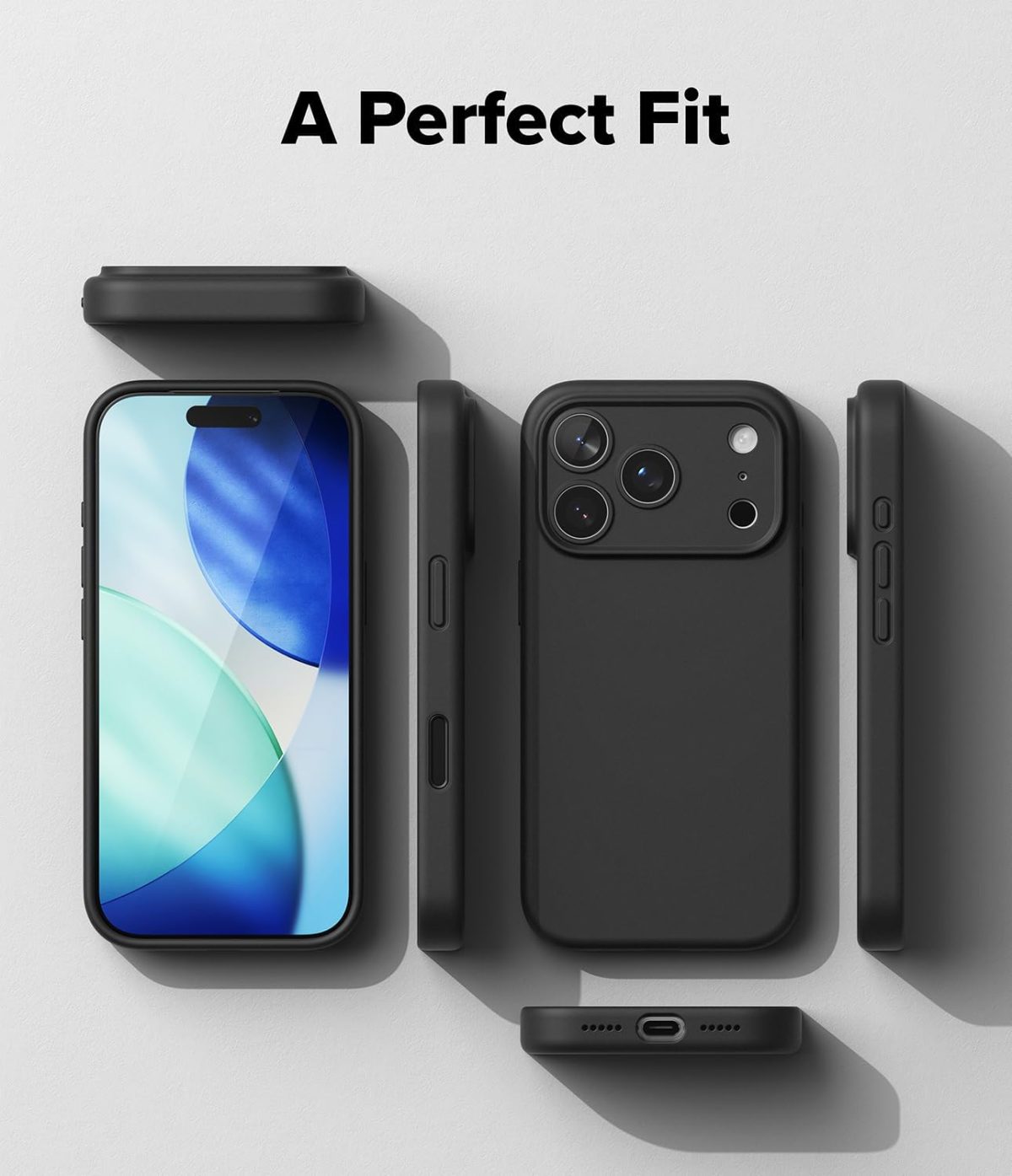 ⁦Ringke Silicone Magnetic Compatible with iPhone 17 Pro Max Case Back Cover Strong Magnet [3-Layer Liquid Silicone] Long Lasting Silky Feel Anti-Fingerprint - Black⁩ - الصورة ⁦6⁩