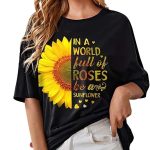 تي شيرت كاجوال مطبوع بقبة دائرية وكتف طويل وكتف متدلي بنمط بوهو للنساء من لندن هيلز