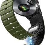 سوار ساعة سريع وسهل التركيب من ازوني لساعة جارمين فينيكس 8 47 ملم/7/6/5، سوار معصم سيليكون قابل للتعديل 22 ملم مع مشبك من الستانلس ستيل لساعة فور رانر 935/945/ايبيكس الجيل الثاني/ابروتش S62/S60/MARQ