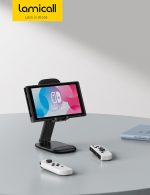 ⁦لاميكال حامل موبايل قابل للطي للمكتب - حامل موبايل بارتفاع قابل للتعديل، حامل موبايل محمول لسطح المكتب متوافق مع ايفون 16 15 14 13 برو ماكس ميني، 12 11 XR X 8 بلس SE، الهواتف الذكية⁩ - الصورة ⁦7⁩