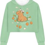 بلايز قصيرة باكمام طويلة للبنات والاطفال من تونجلوي، هوديز وسويت شيرت عصري كاواي